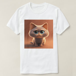 Cartoon karakter illustratie van een knappe kat t-shirt