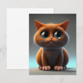 Cartoon karakter illustratie van een schattige kat bedankkaart (Voorkant / Achterkant)