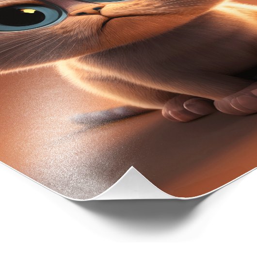 Cartoon karakter illustratie van een schattige kat foto afdruk (Hoek)