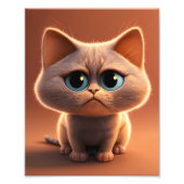 Cartoon karakter illustratie van een schattige kat foto afdruk (Voorkant)