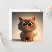 Cartoon karakter illustratie van een schattige kat kaart (Voorkant / Achterkant in situ)