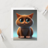 Cartoon karakter illustratie van een schattige kat kaart (Voorkant / Achterkant in situ)