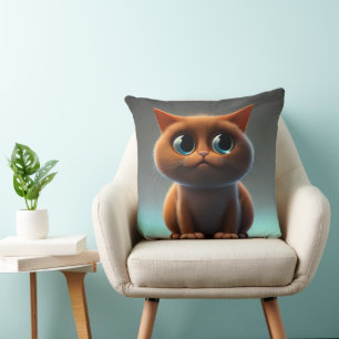 Cartoon karakter illustratie van een schattige kat kussen