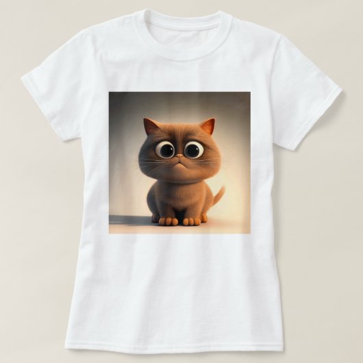 Cartoon karakter illustratie van een schattige kat t-shirt (Design voorkant)