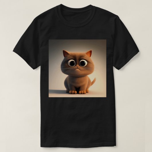 Cartoon karakter illustratie van een schattige kat t-shirt (Design voorkant)