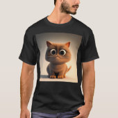 Cartoon karakter illustratie van een schattige kat t-shirt (Voorkant)