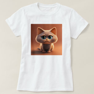 Cartoon karakter illustratie van een schattige kat t-shirt