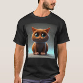 Cartoon karakter illustratie van een schattige kat t-shirt (Voorkant)