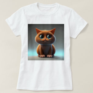 Cartoon karakter illustratie van een schattige kat t-shirt
