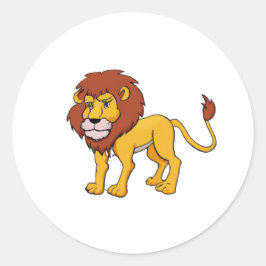 Cartoon Karakter Leeuw Ronde Sticker