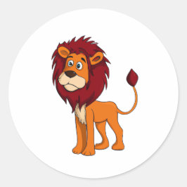 Cartoon Karakter Leeuw Ronde Sticker