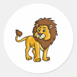 Cartoon Karakter Leeuw Ronde Sticker