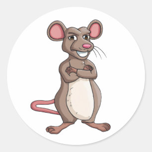 Cartoon Karakter Muis Ronde Sticker
