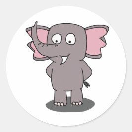 Cartoon Karakter Olifant Ronde Sticker