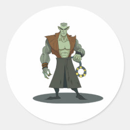 Cartoon Karakter - Schurk Ronde Sticker
