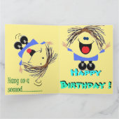 Cartoon karakter verjaardag kaart (Binnen)