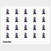 Cartoon Karakter - Wizard Ronde Sticker (Vel)