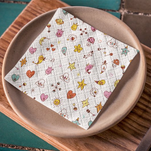 Cartoon Karakters Naadloze Patroon Tissuepapier