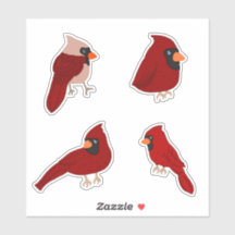Cartoon Kardinaal Sticker Pack