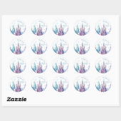 Cartoon Kasteel Frozen Kingdom 1e Verjaardag Ronde Sticker (Vel)