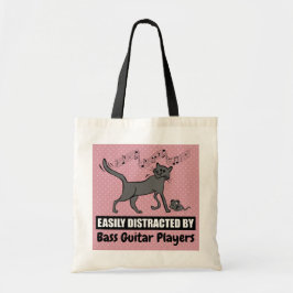 Cartoon Kat Afgeleid door gitaarspelers Tote Bag