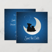 Cartoon Kat en Hond Seelenpartners Red de Datum Save The Date (Voorkant / Achterkant)