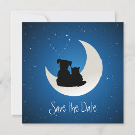 Cartoon Kat en Hond Zielenmaatjes Save de Datum The Date
