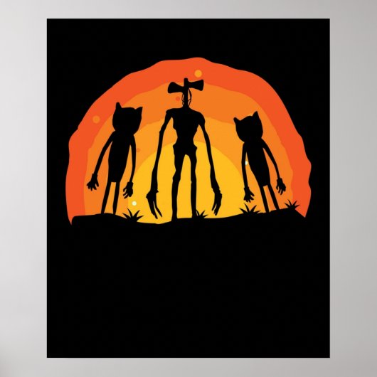 Cartoon Kat en Siren Head Costume voor Kinderjonge Poster (Voorkant)