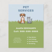 Cartoon Kat & Hond - Pet Services Flyer (Voorkant)