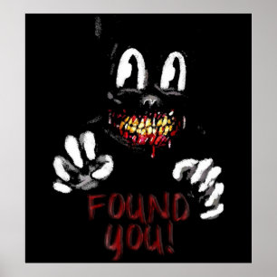 Cartoon kat Horror Creepy Cat vond je Halloween Poster