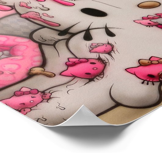 Cartoon Kat Ice Cream Poster (Hoek)