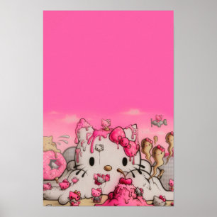 Cartoon Kat Ice Cream Poster