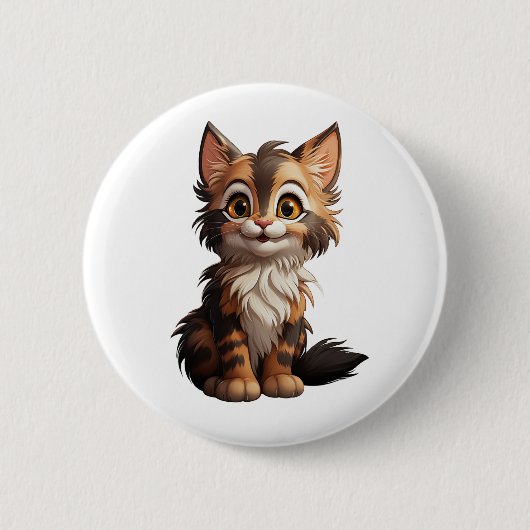 Cartoon kat illustratie ronde button 5,7 cm (Voorkant)
