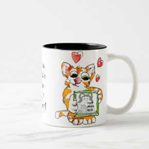 Cartoon Kat-liefdeshart Aangepaste Mok