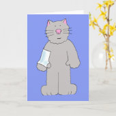 Cartoon kat met arm en pols in gips kaart (Gele Bloem)