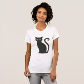 Cartoon Kat met gele ogen ogen T-shirt (Voorkant volledig)
