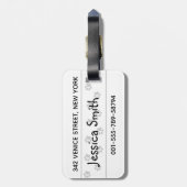 Cartoon kat met poten bagagelabel (Achterkant verticaal)