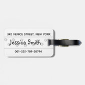 Cartoon kat met poten bagagelabel (Achterkant horizontaal)