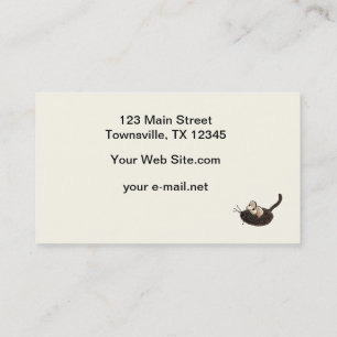 Cartoon Kat met speelgoed muis Visitekaartje