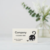 Cartoon Kat met speelgoed muis Visitekaartje (Staand voorkant)