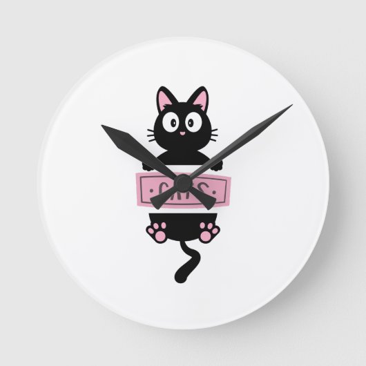Cartoon kat ontwerp klok (Voorkant)