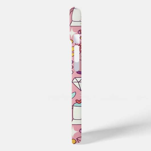 Cartoon kat plezier op roze Case-Mate iPhone case (Achterkant / Links)