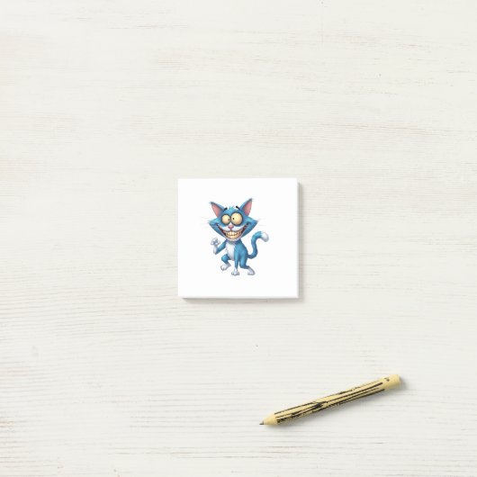 Cartoon Kat Post-it® Notes (Op bureau)