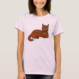 Cartoon Kat-zitting T-shirt