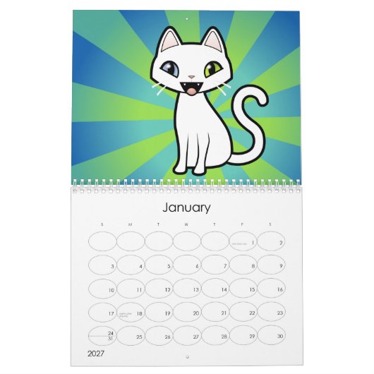 Cartoon Katten 2012 (ontwerp uw eigen!) Kalender (Jan 2027)