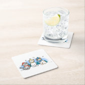 Cartoon Katten die kerstmanolen zingen Kartonnen Onderzetters (Insitu)