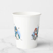 Cartoon Katten die kerstmanolen zingen Papieren Bekers (Rechts)