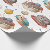 Cartoon Katten en garen Cadeaupapier (Hoek)