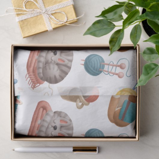 Cartoon katten en garens ontkoppelen tissuepapier (Geschenk)