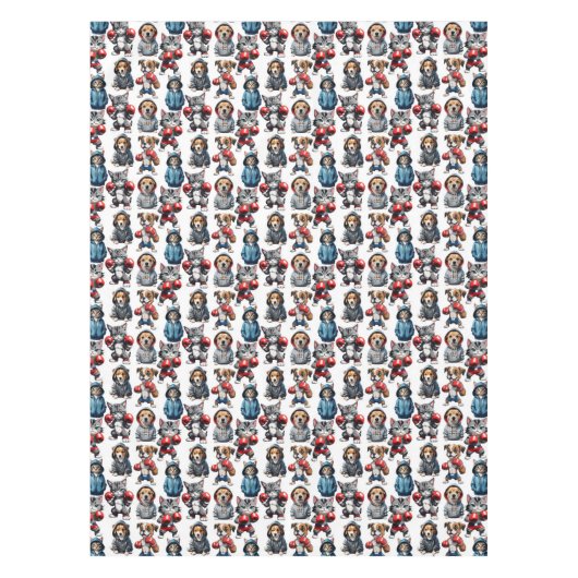 Cartoon katten en honden ontwerp tafelkleed (Voorkant)